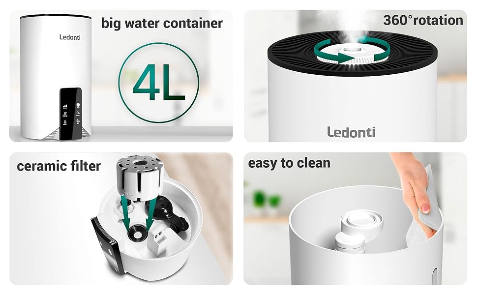 Wifi Control Humidifiers for Bedroom Dual Mist (Cool & Warm) ! Humidifier 4L
