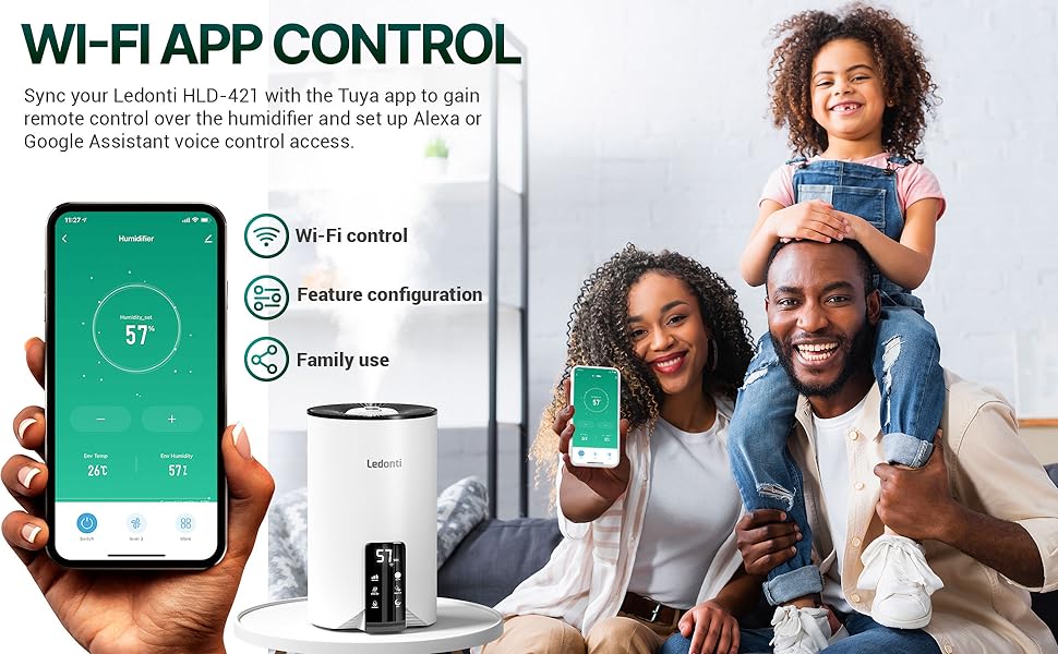 Wifi Control Humidifiers for Bedroom Dual Mist (Cool & Warm) ! Humidifier 4L